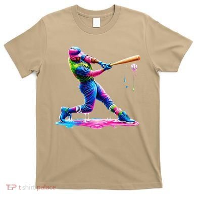 Baseball Player Drip Ice Cream Gift T-Shirt
