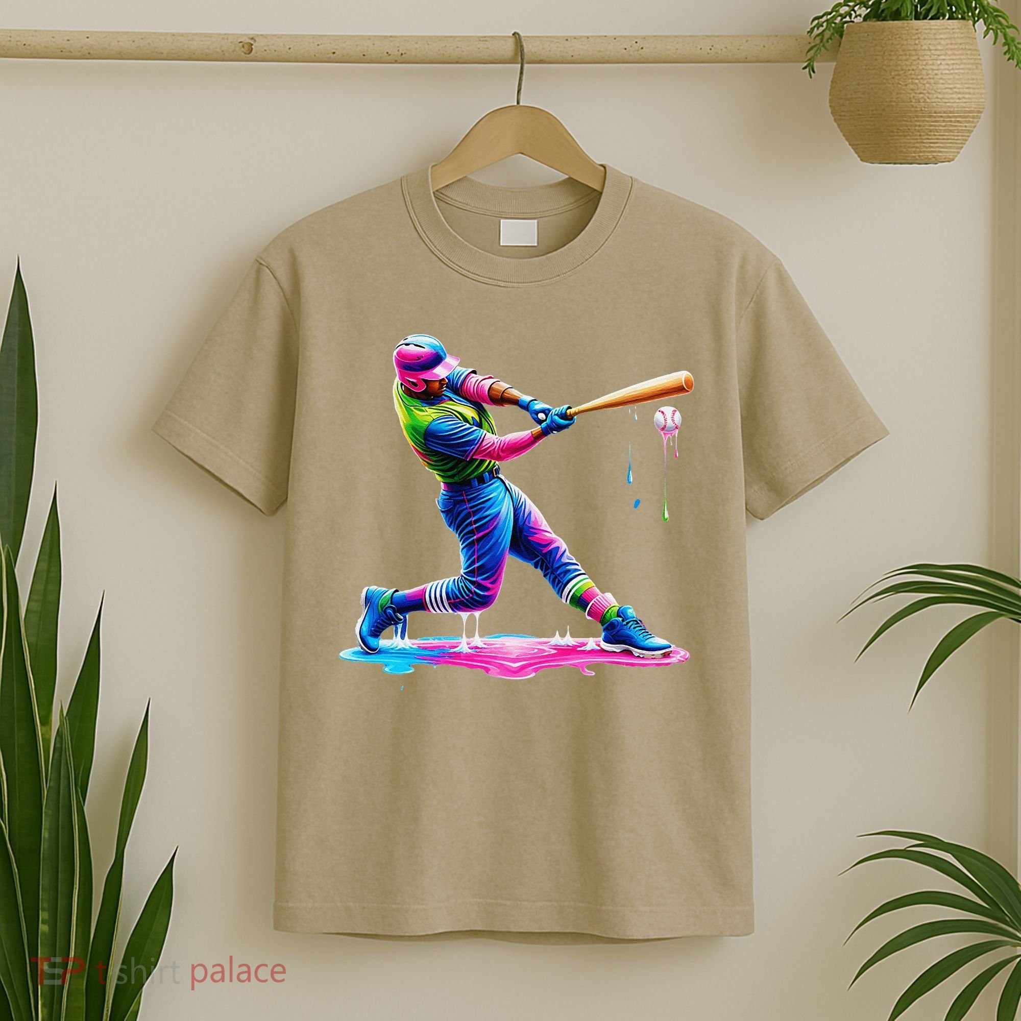 Baseball Player Drip Ice Cream Gift T-Shirt