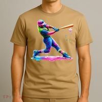 Baseball Player Drip Ice Cream Gift T-Shirt thumb 3