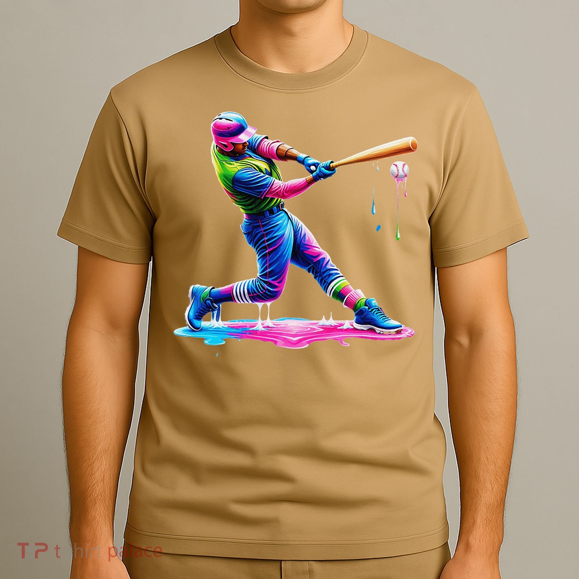 Baseball Player Drip Ice Cream Gift T-Shirt