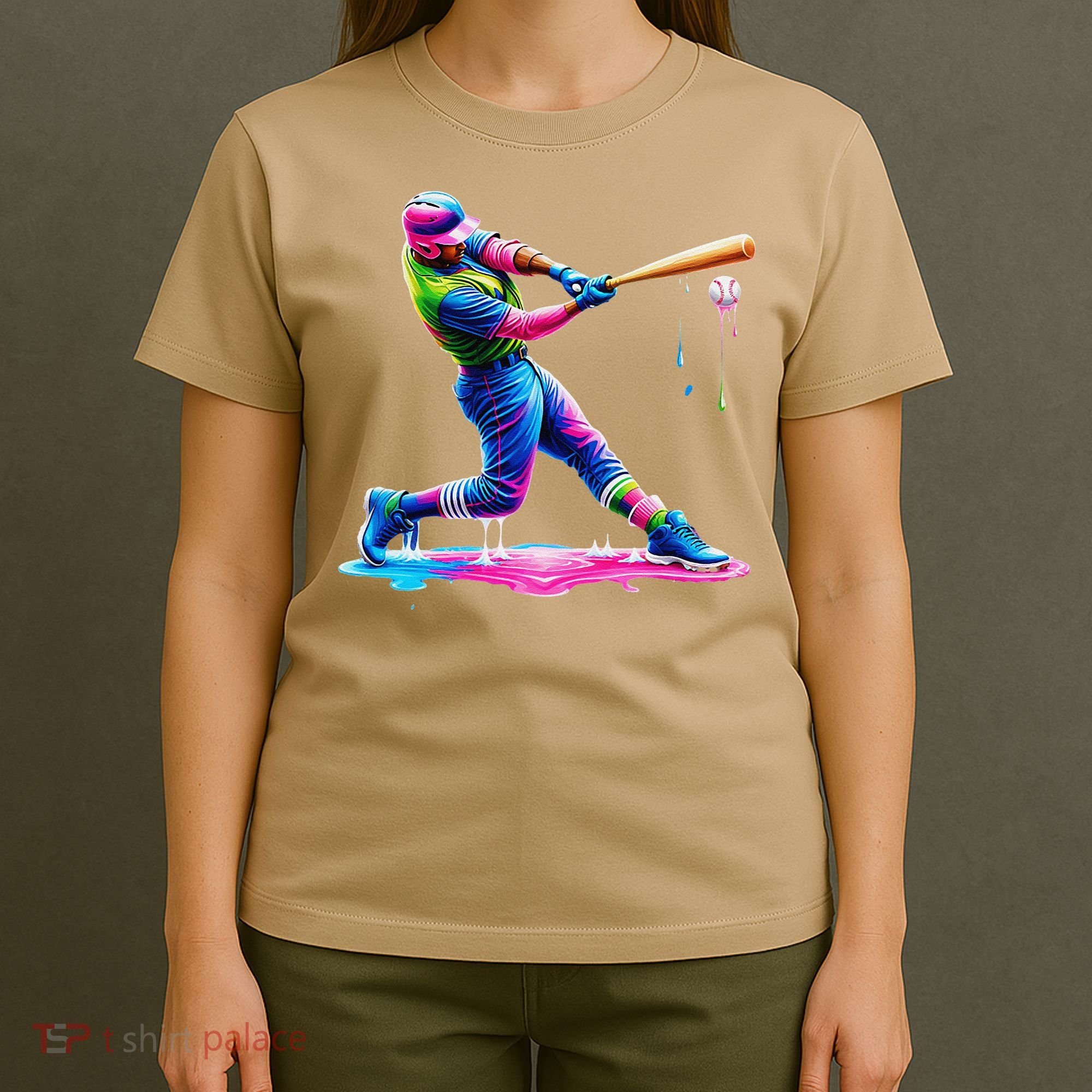 Baseball Player Drip Ice Cream Gift T-Shirt