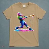 Baseball Player Drip Ice Cream Gift T-Shirt thumb 5