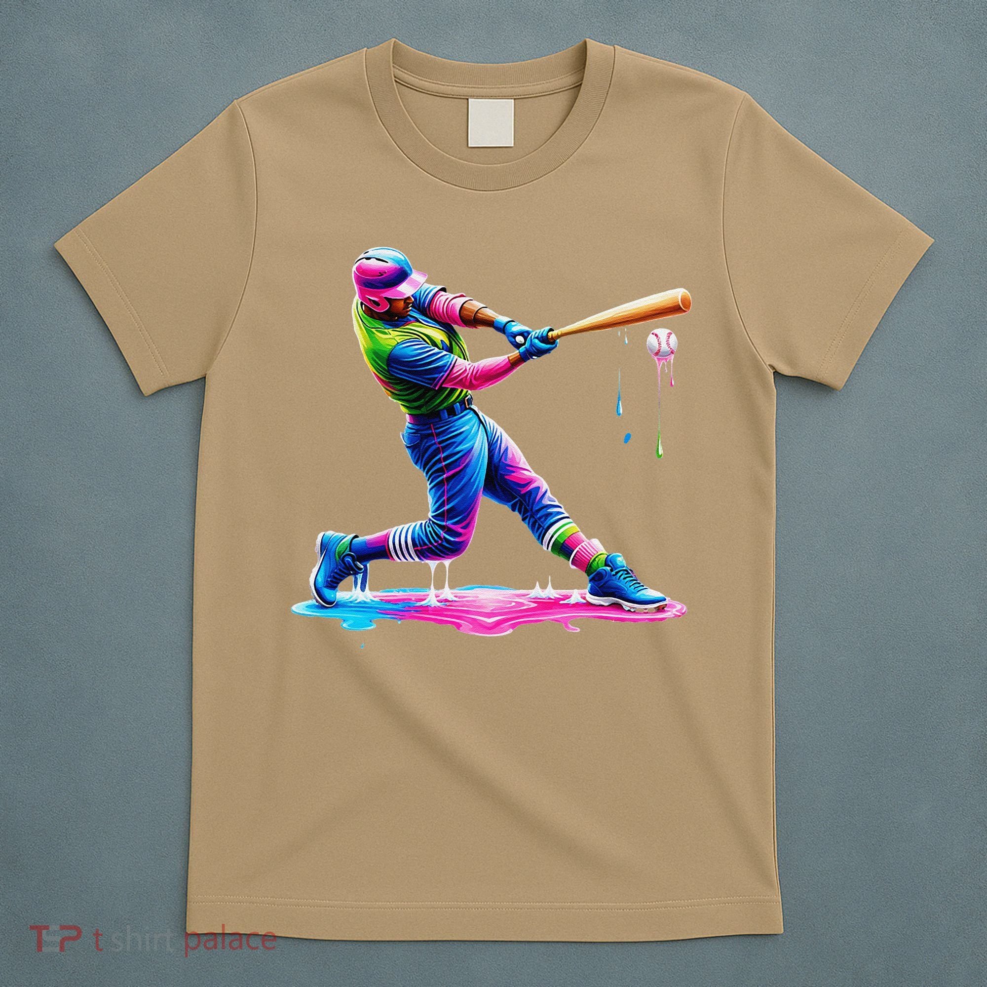 Baseball Player Drip Ice Cream Gift T-Shirt