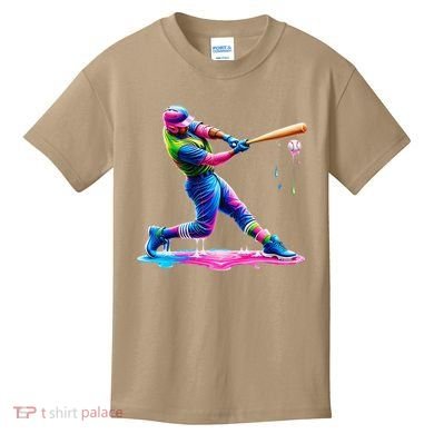 Baseball Player Drip Ice Cream Gift Kids T-Shirt