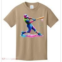 Baseball Player Drip Ice Cream Gift Kids T-Shirt thumb 0