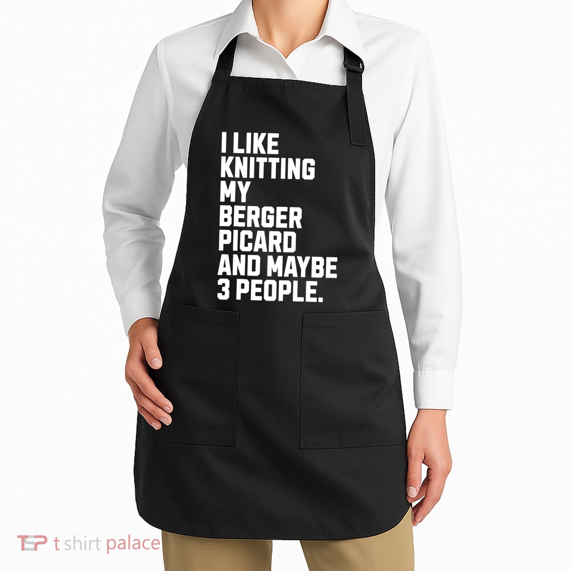 Berger Picard Dog Owner Knitting Lover Funny Knitter Apron