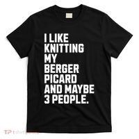 Berger Picard Dog Owner Knitting Lover Funny Knitter T-Shirt thumb 0