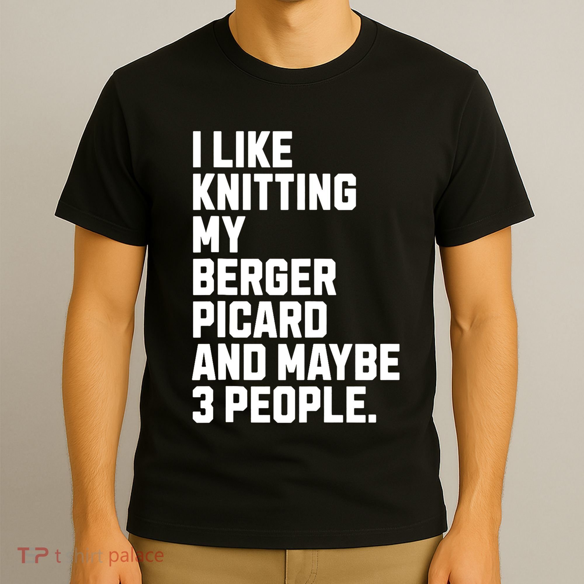 Berger Picard Dog Owner Knitting Lover Funny Knitter T-Shirt