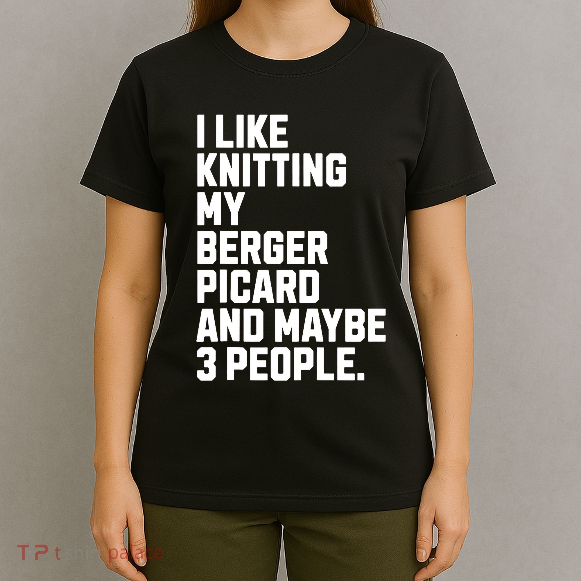 Berger Picard Dog Owner Knitting Lover Funny Knitter T-Shirt