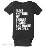 Berger Picard Dog Owner Knitting Lover Funny Knitter Baby Bodysuit thumb 0