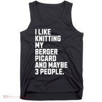 Berger Picard Dog Owner Knitting Lover Funny Knitter Tank Top thumb 0
