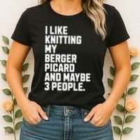 Berger Picard Dog Owner Knitting Lover Funny Knitter Women's T-Shirt thumb 2