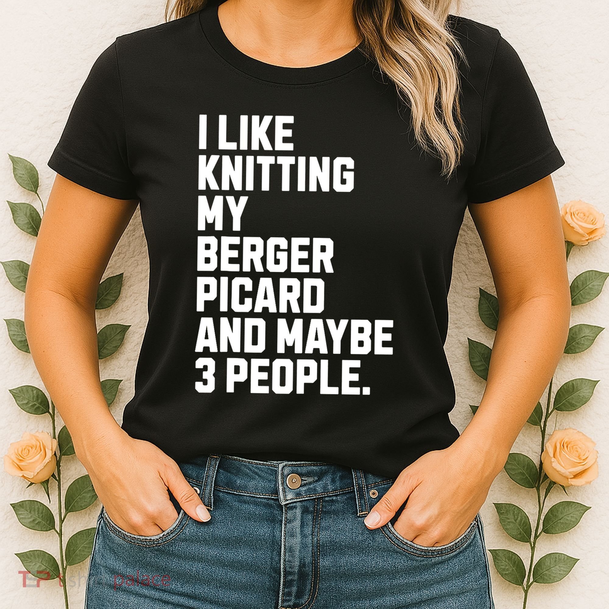 Berger Picard Dog Owner Knitting Lover Funny Knitter Women's T-Shirt