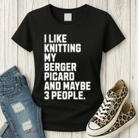 Berger Picard Dog Owner Knitting Lover Funny Knitter Women's T-Shirt thumb 3