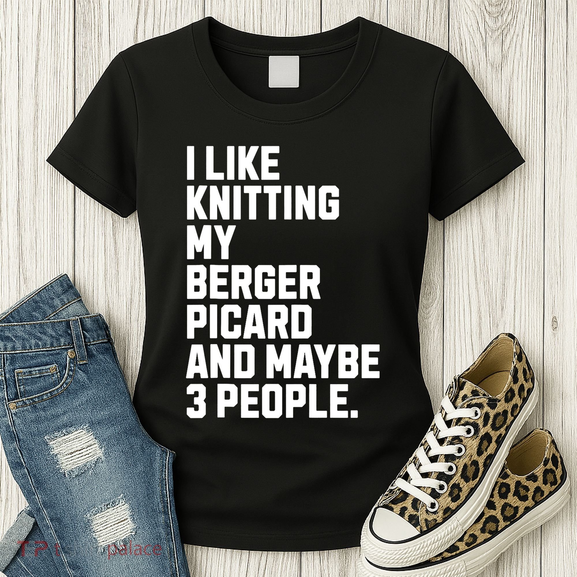 Berger Picard Dog Owner Knitting Lover Funny Knitter Women's T-Shirt