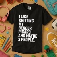 Berger Picard Dog Owner Knitting Lover Funny Knitter Kids T-Shirt thumb 3