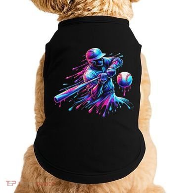 Baseball Player Drip Baseball Ice Cream Watercolor Doggie Tank
