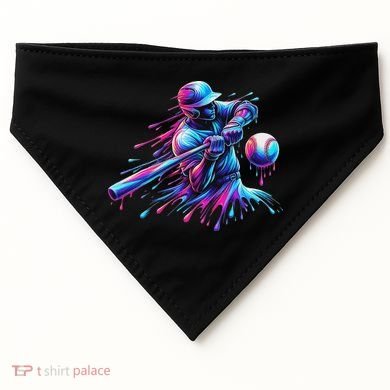 Baseball Player Drip Baseball Ice Cream Watercolor USA-Made Doggie Bandana