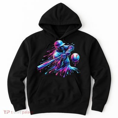 Baseball Player Drip Baseball Ice Cream Watercolor Hoodie