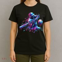 Baseball Player Drip Baseball Ice Cream Watercolor T-Shirt thumb 4