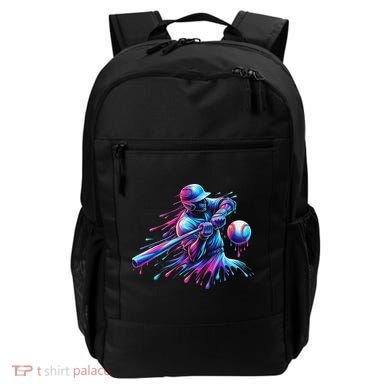 Baseball Player Drip Baseball Ice Cream Watercolor Backpack