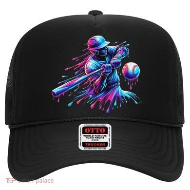 Baseball Player Drip Baseball Ice Cream Watercolor Hat