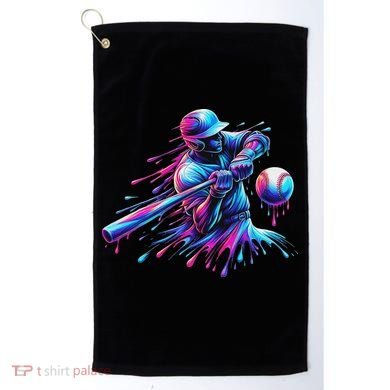 Baseball Player Drip Baseball Ice Cream Watercolor Golf Towel