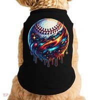 Baseball Planet Drip Baseball Drip Baseball Ice Cream Drip Doggie Tank thumb 0