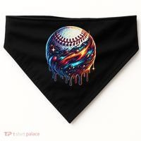 Baseball Planet Drip Baseball Drip Baseball Ice Cream Drip USA-Made Doggie Bandana thumb 0