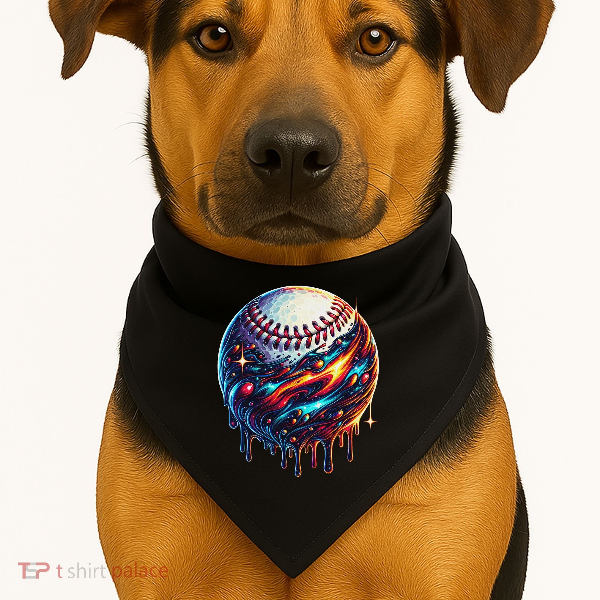 Baseball Planet Drip Baseball Drip Baseball Ice Cream Drip USA-Made Doggie Bandana