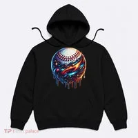 Baseball Planet Drip Baseball Drip Baseball Ice Cream Drip Hoodie thumb 0