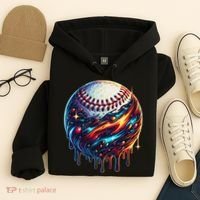 Baseball Planet Drip Baseball Drip Baseball Ice Cream Drip Hoodie thumb 4