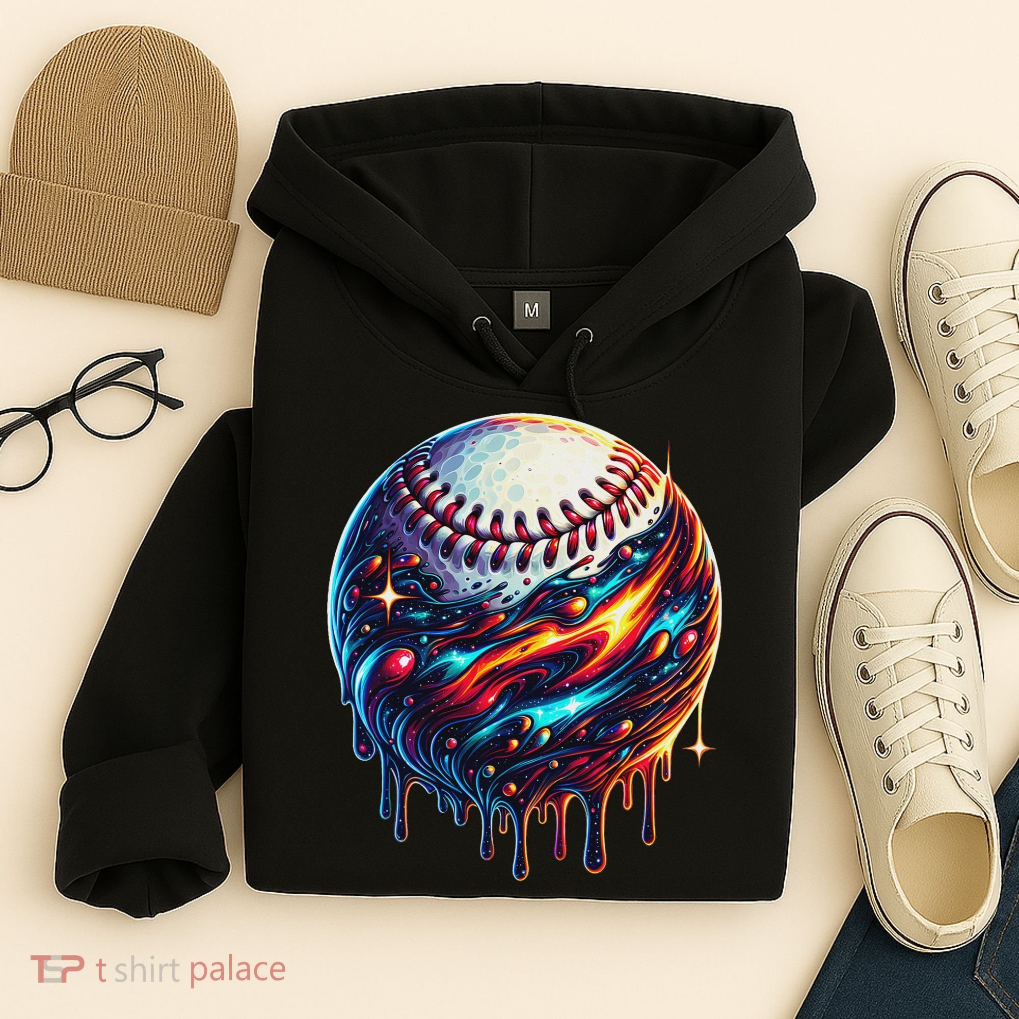 Baseball Planet Drip Baseball Drip Baseball Ice Cream Drip Hoodie