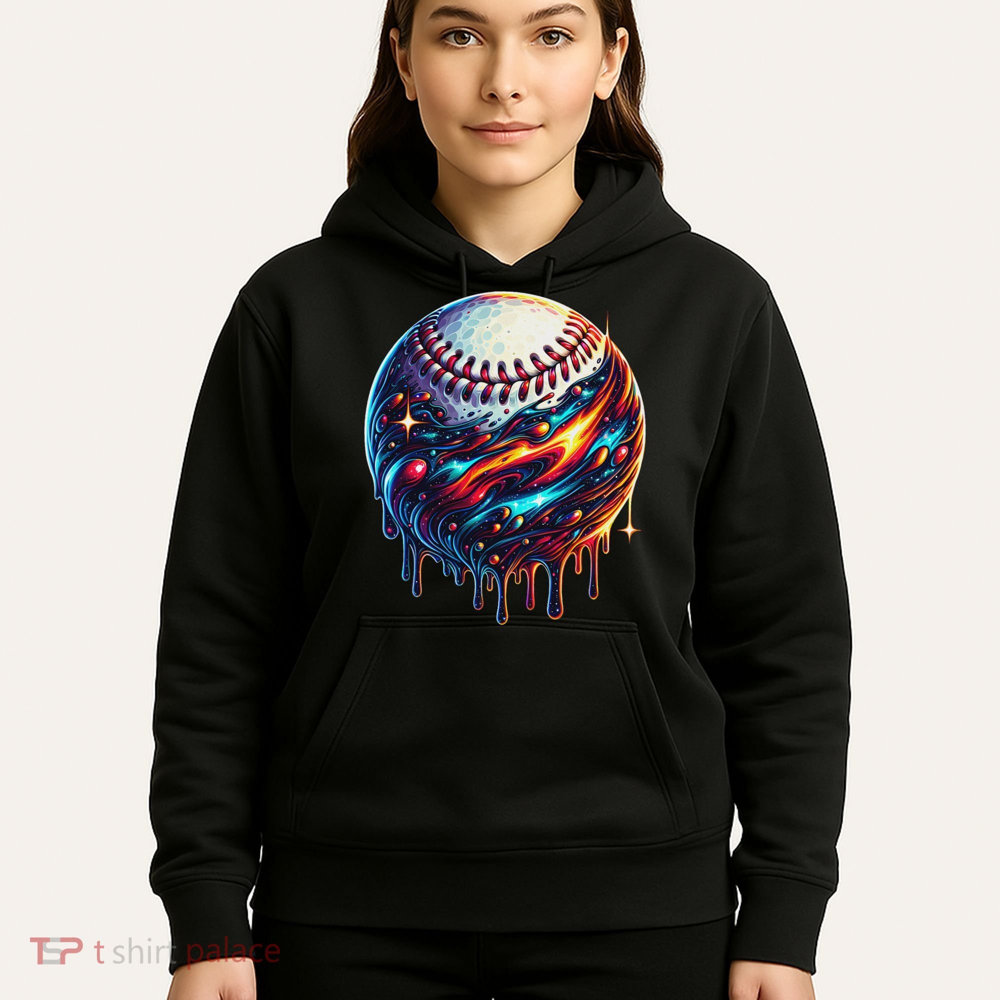 Baseball Planet Drip Baseball Drip Baseball Ice Cream Drip Hoodie
