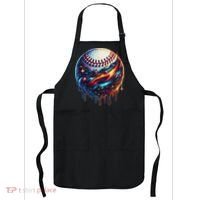 Baseball Planet Drip Baseball Drip Baseball Ice Cream Drip Apron thumb 0