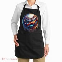 Baseball Planet Drip Baseball Drip Baseball Ice Cream Drip Apron thumb 2