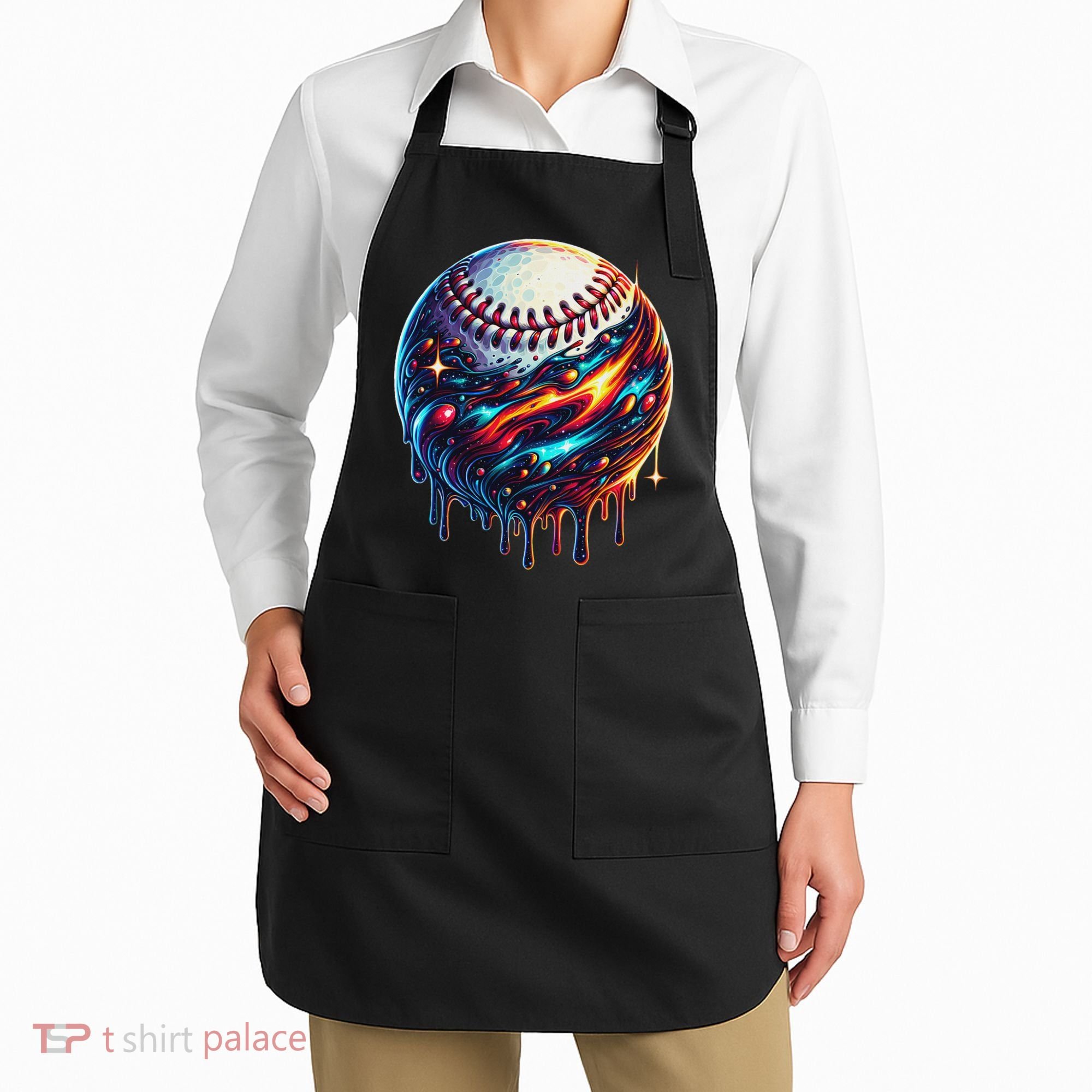 Baseball Planet Drip Baseball Drip Baseball Ice Cream Drip Apron