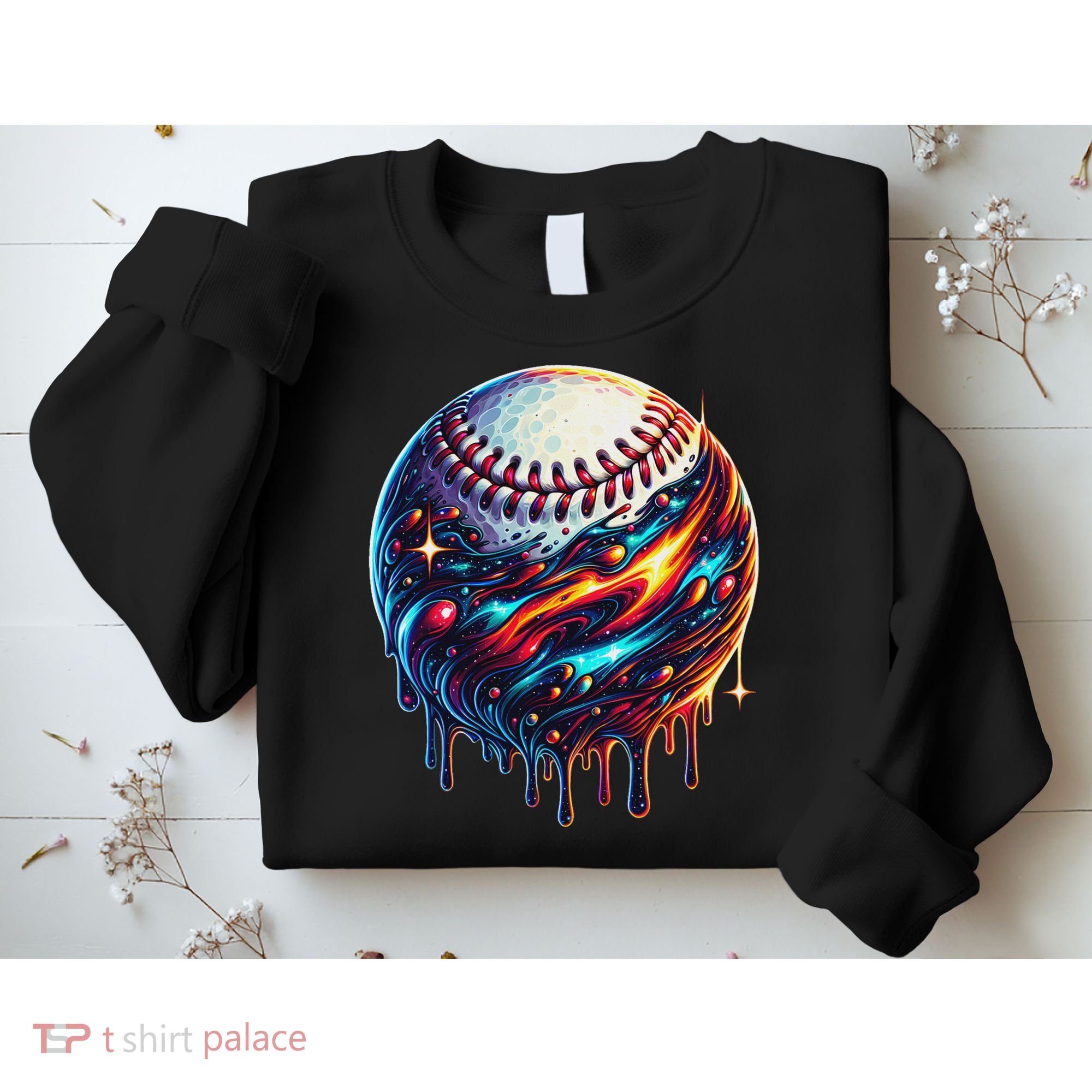 Baseball Planet Drip Baseball Drip Baseball Ice Cream Drip Sweatshirt