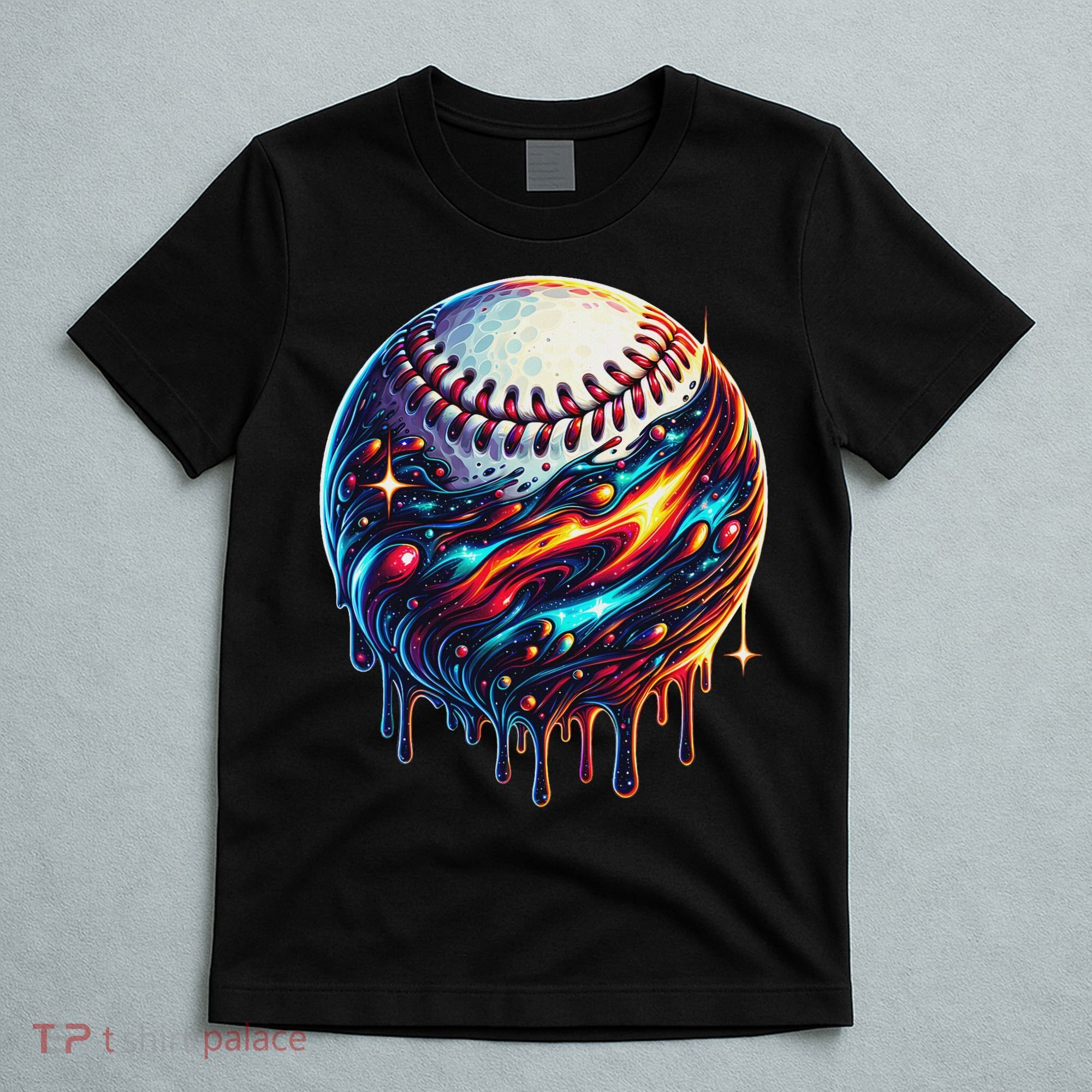 Baseball Planet Drip Baseball Drip Baseball Ice Cream Drip T-Shirt