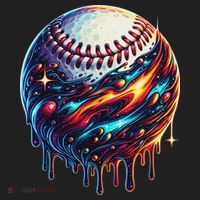Baseball Planet Drip Baseball Drip Baseball Ice Cream Drip Beanie thumb 2