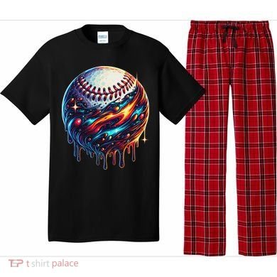Baseball Planet Drip Baseball Drip Baseball Ice Cream Drip Pajama Set