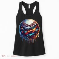 Baseball Planet Drip Baseball Drip Baseball Ice Cream Drip Women's Tank Top thumb 0