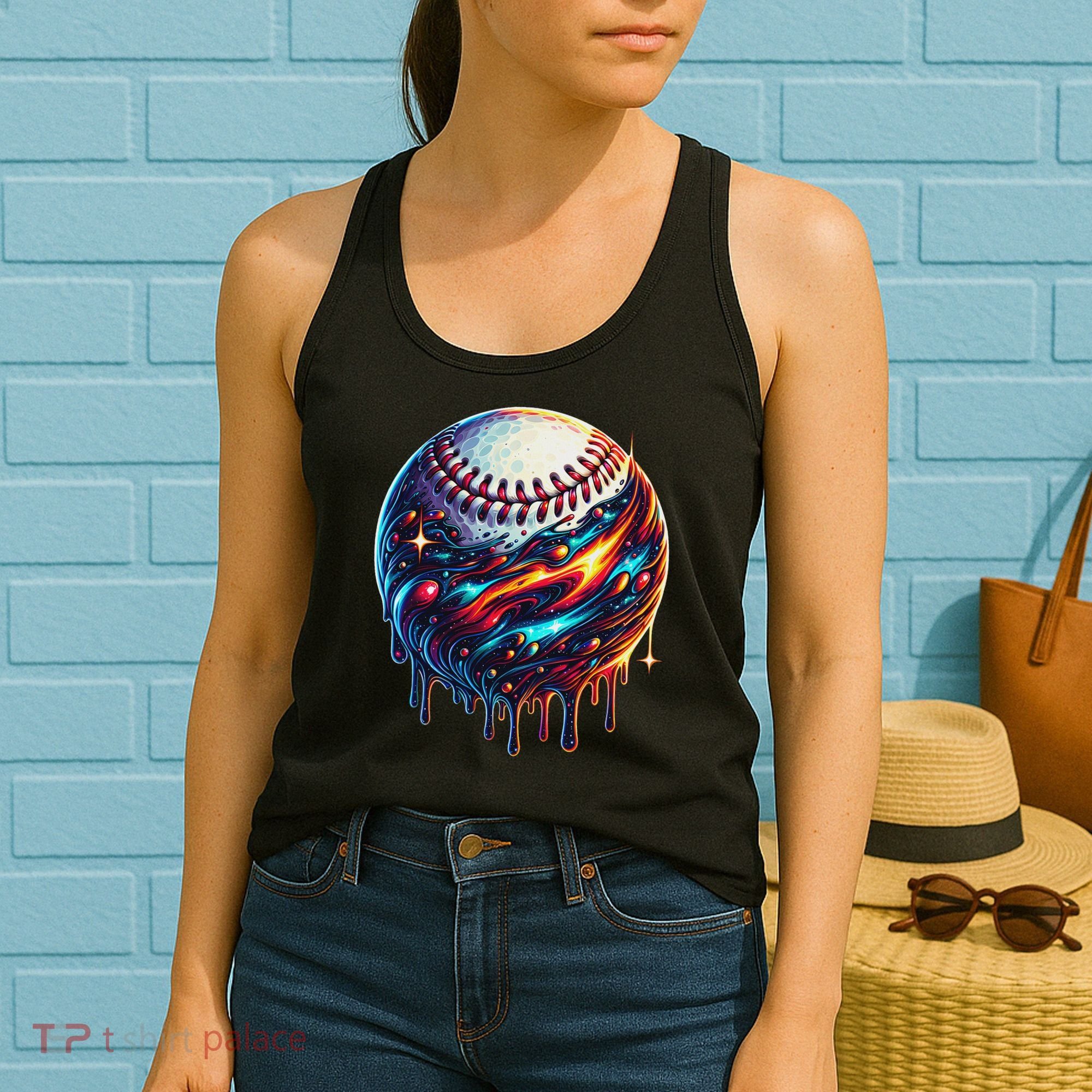Baseball Planet Drip Baseball Drip Baseball Ice Cream Drip Women's Tank Top