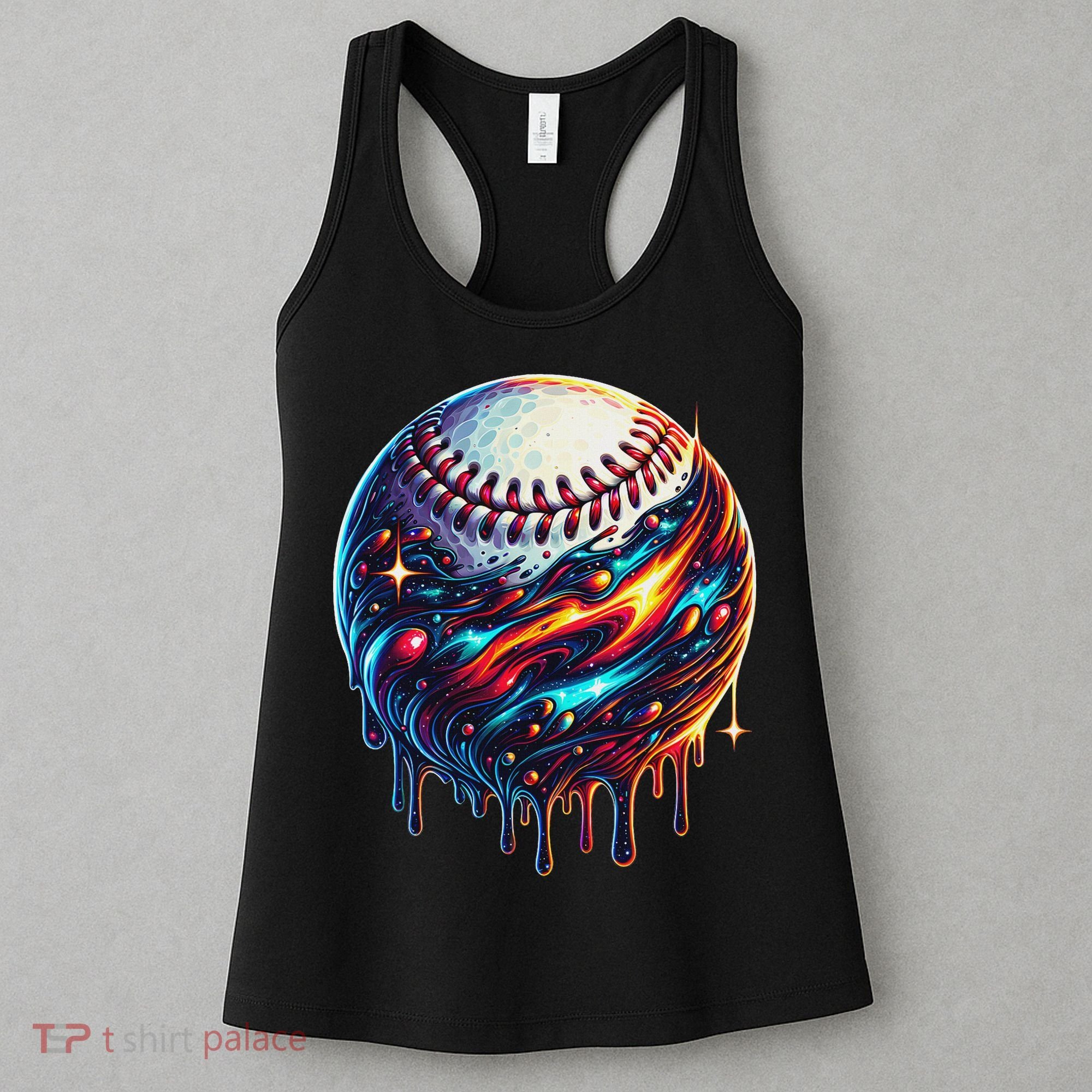 Baseball Planet Drip Baseball Drip Baseball Ice Cream Drip Women's Tank Top
