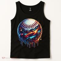 Baseball Planet Drip Baseball Drip Baseball Ice Cream Drip Tank Top thumb 2