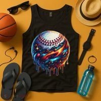 Baseball Planet Drip Baseball Drip Baseball Ice Cream Drip Tank Top thumb 4