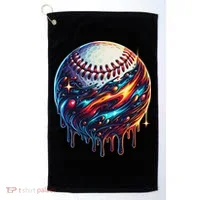 Baseball Planet Drip Baseball Drip Baseball Ice Cream Drip Golf Towel thumb 0