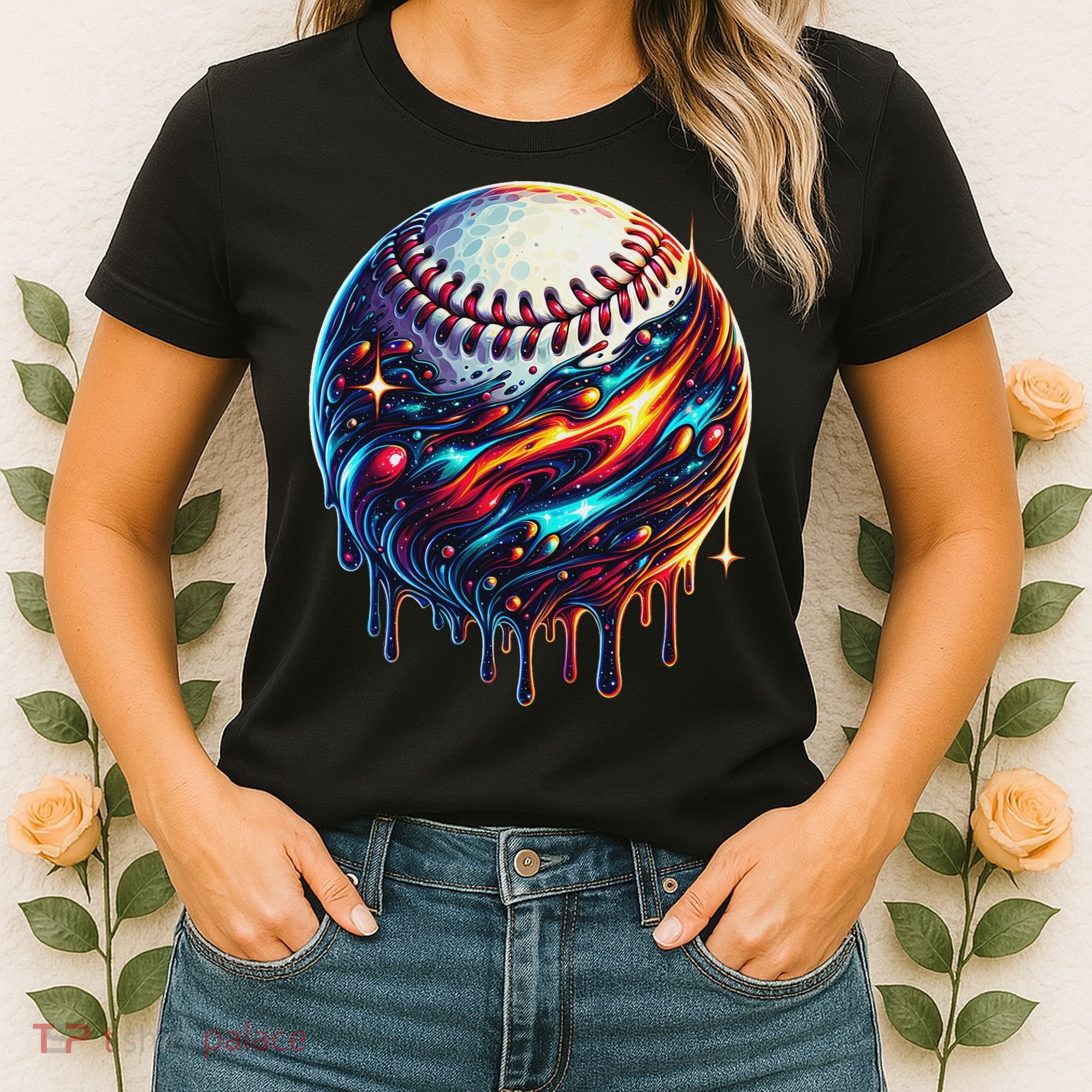 Baseball Planet Drip Baseball Drip Baseball Ice Cream Drip Women's T-Shirt