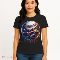 Baseball Planet Drip Baseball Drip Baseball Ice Cream Drip Women's T-Shirt thumb 4