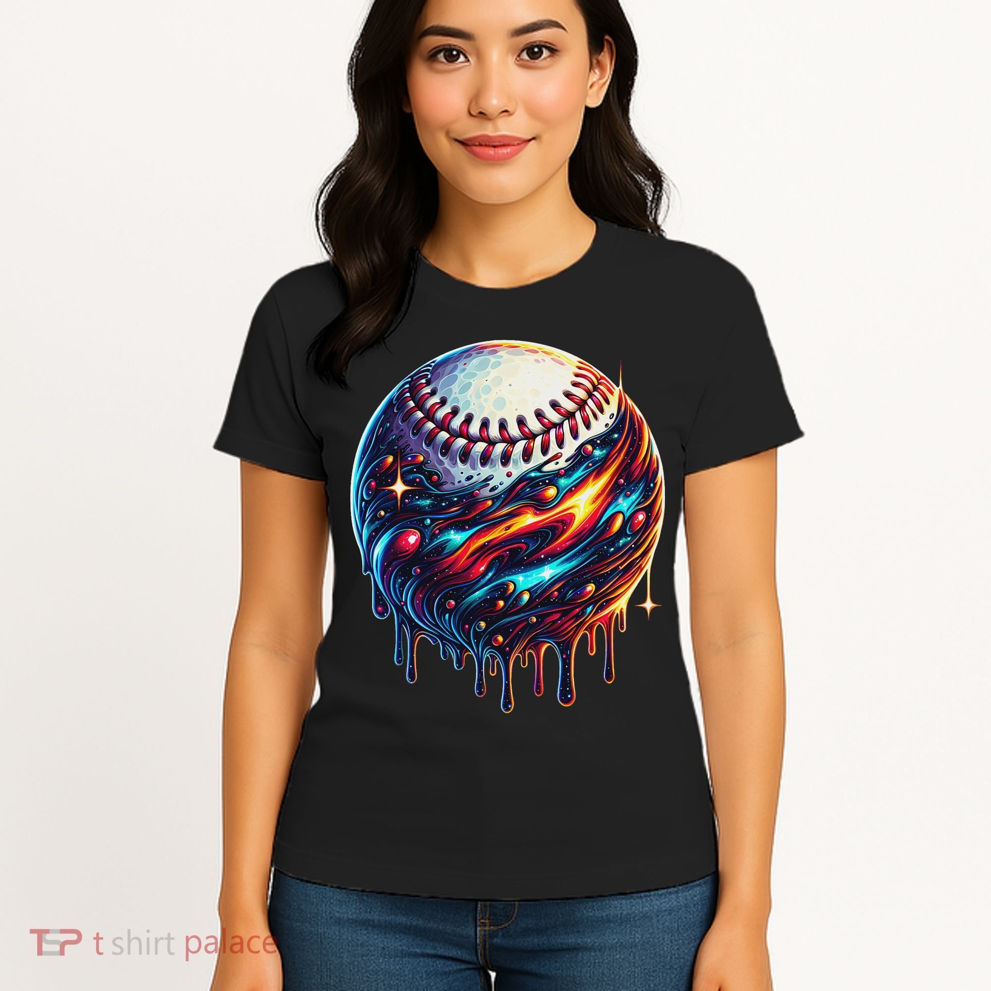 Baseball Planet Drip Baseball Drip Baseball Ice Cream Drip Women's T-Shirt